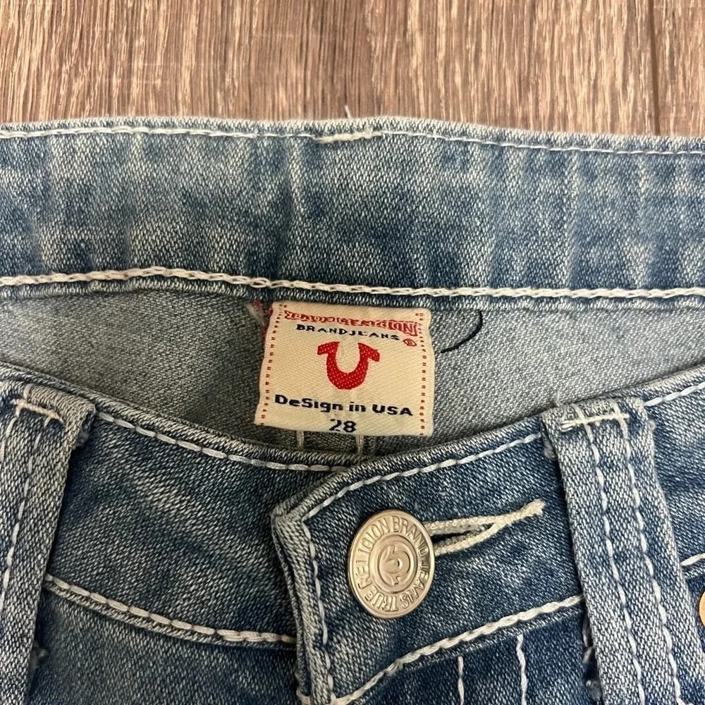 True Religion Shorts Women 28 Blue Denim Julie Bermuda Knee Length USA - Picture 4 of 7